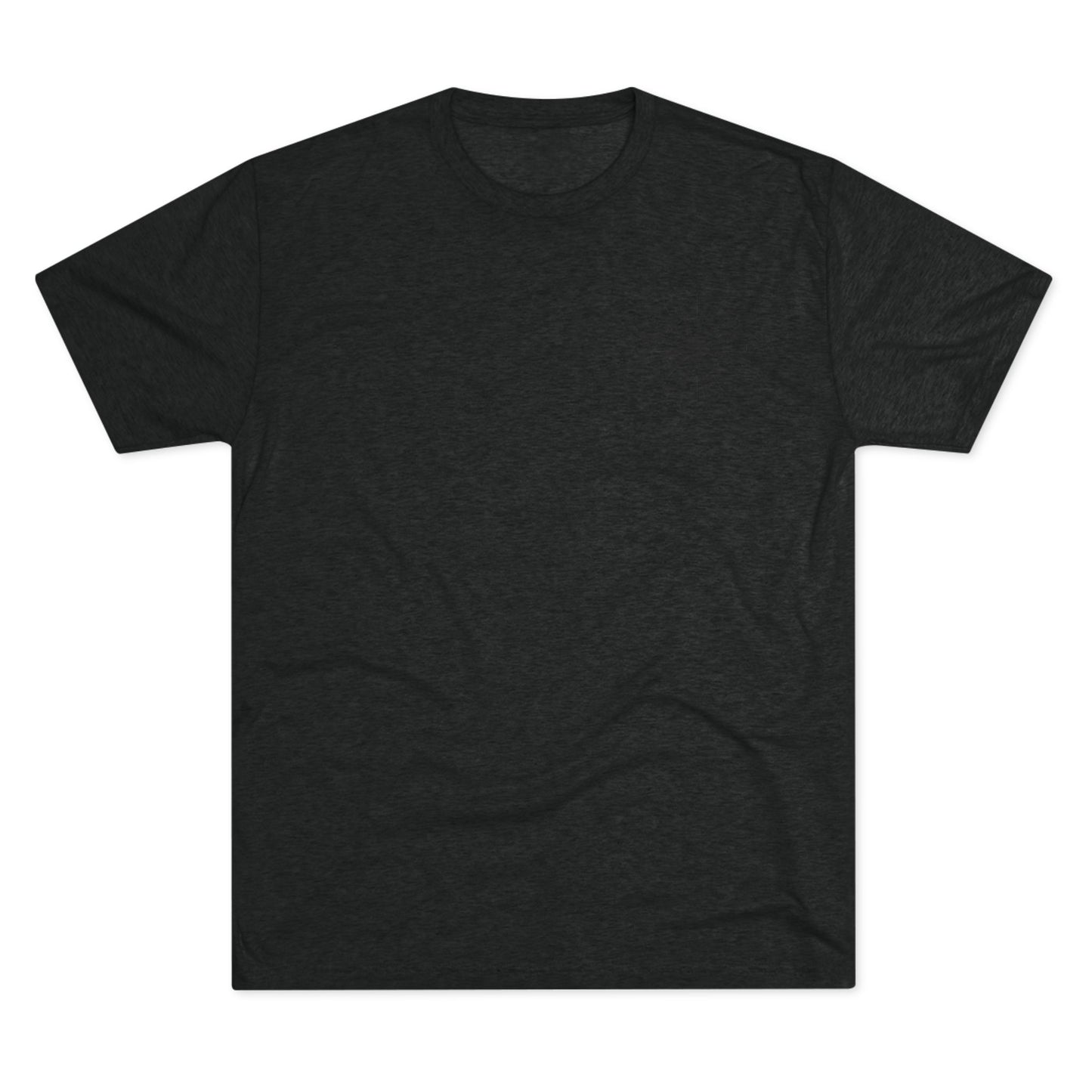 Heather Black Tri-Blend Crew Tee — Minimal Chest Logo Casual T‑Shirt