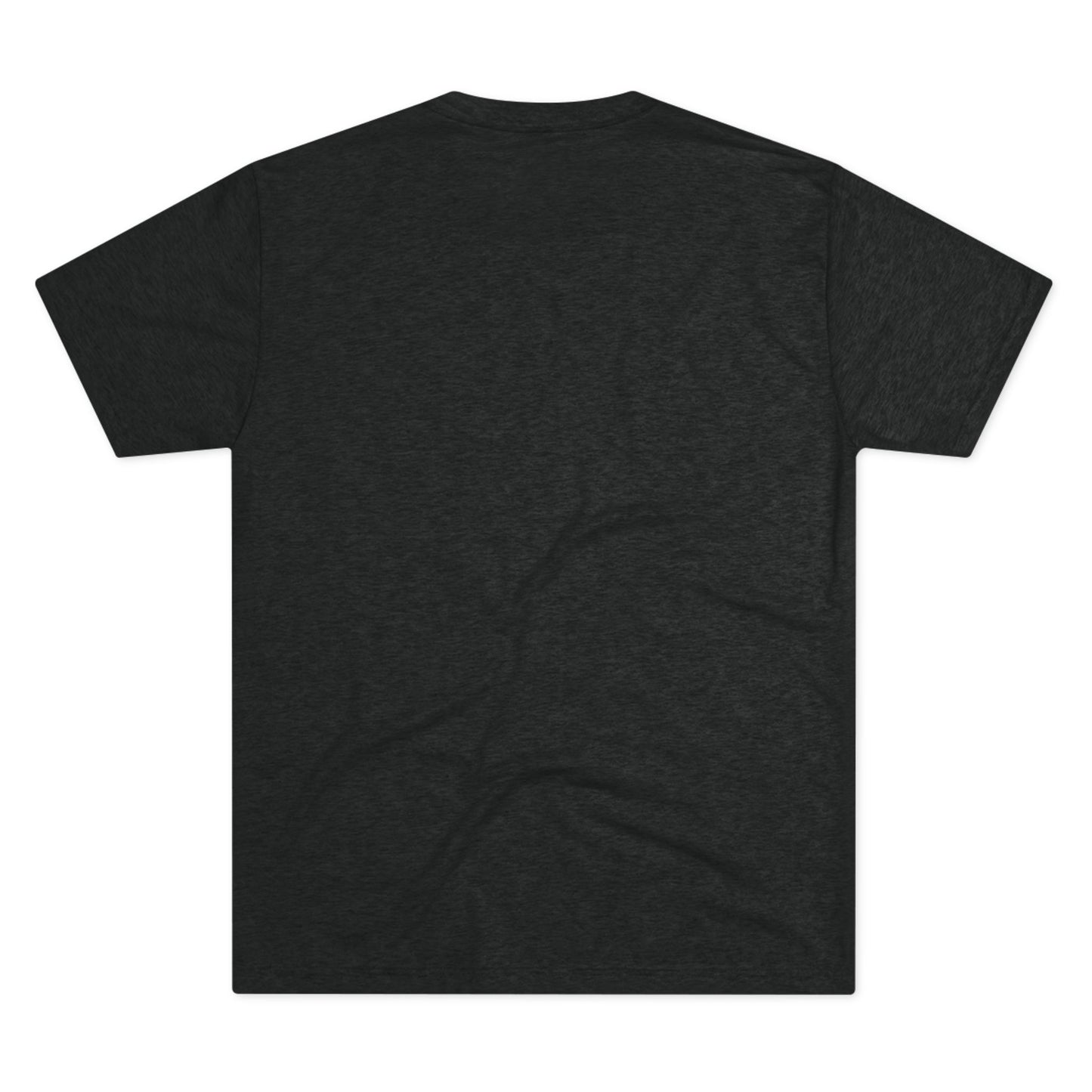 Heather Black Tri-Blend Crew Tee — Minimal Chest Logo Casual T‑Shirt
