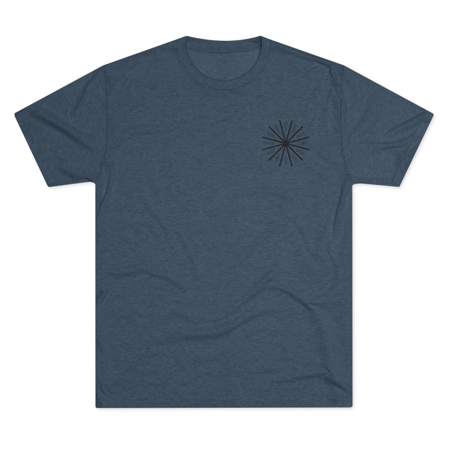 Heather Black Tri-Blend Crew Tee — Minimal Chest Logo Casual T‑Shirt